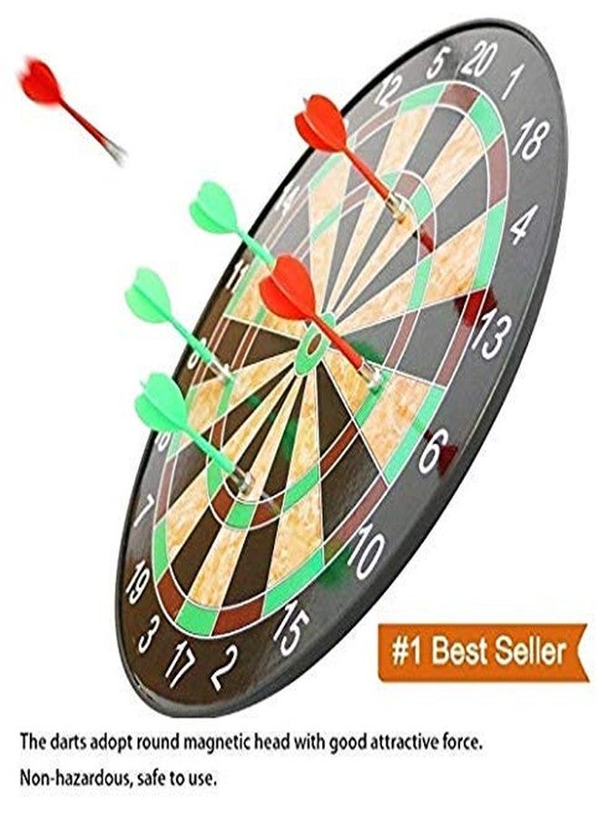 SANTALON Magnetic Dart boardgame,Double Sided with Colorful, Non Pointed Portable and Foldable Darts for Kids (Multi Color) (34 CM) - Image 2